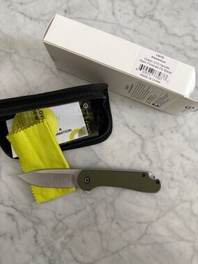 Element Pocket Folding Knife Olive Green Handle Stainless Blade